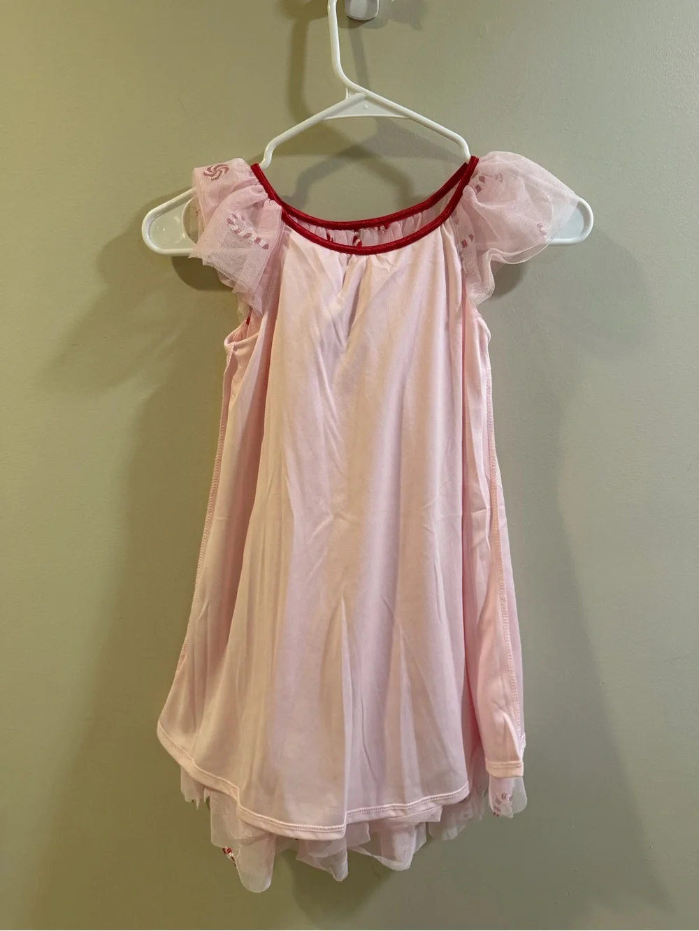 Zunie Pink Dress with Red Trim